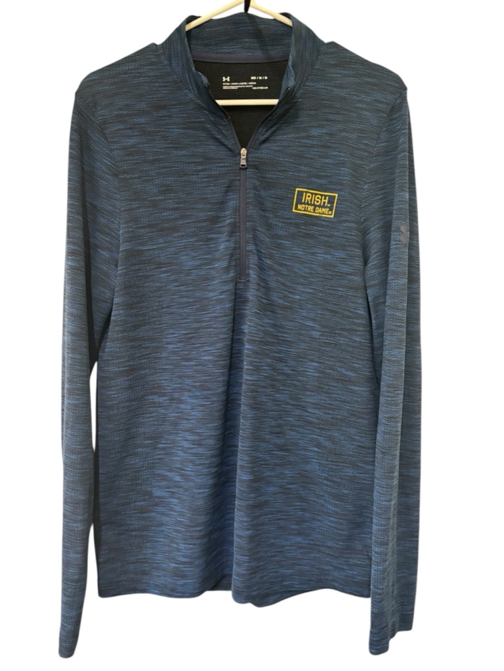 Under Armour Men's Blue/Black‎ Long Sleeve Fitted Notre Dame 1/4 Zip Top Size M